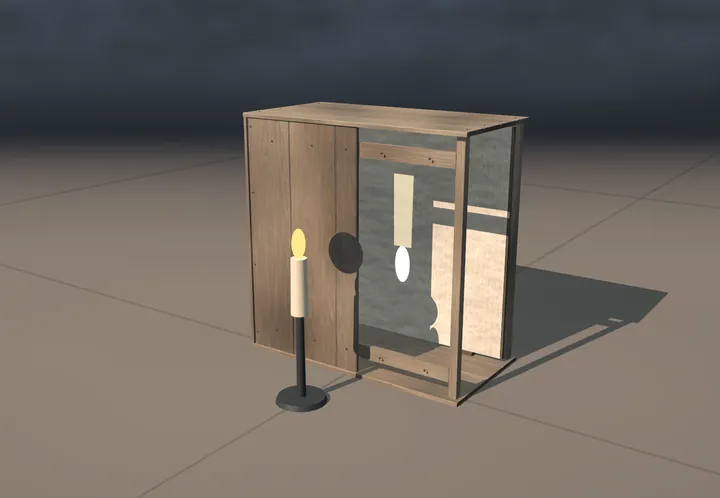 Camera obscura. Eine Rekonstruktion des Museums, in Code gebaut. Ein Standbild aus seinem Film.