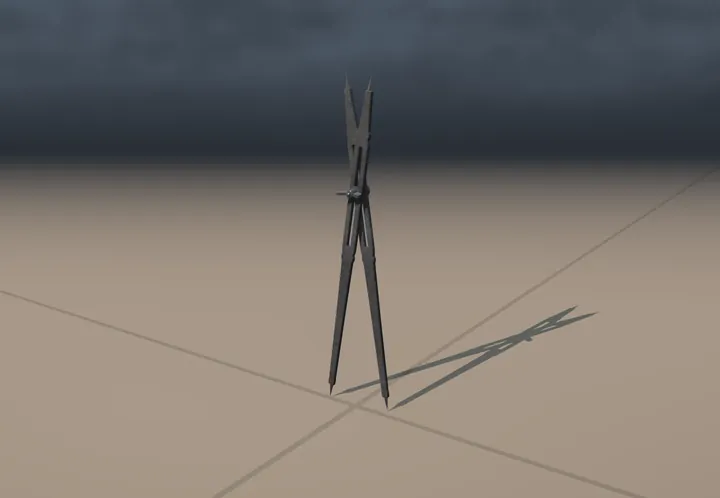 Proportionalzirkel. Eine Rekonstruktion des Museums, in Code gebaut. Ein Standbild aus seinem Film.